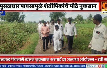 राहुरी तालुक्यातील अनेक भागांमध्ये मुसळधार पावसाने मोठं नुकसान, भरपाईची मागणी