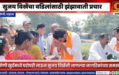 लोणीमध्ये सुजय विखेंचा वडिलांसाठी झंझावाती प्रचार, गाठीभेटी घेत जाणून घेतल्या समस्या