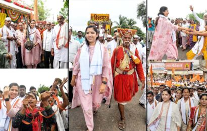 डॉ. जयश्रीताई थोरात यांच्या नेतृत्वात युवक काँग्रेसच्या 500 कार्यकर्त्यांची पायी दिंडीत सेवा